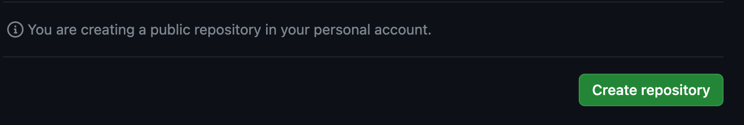 Clique em "Create repository"
